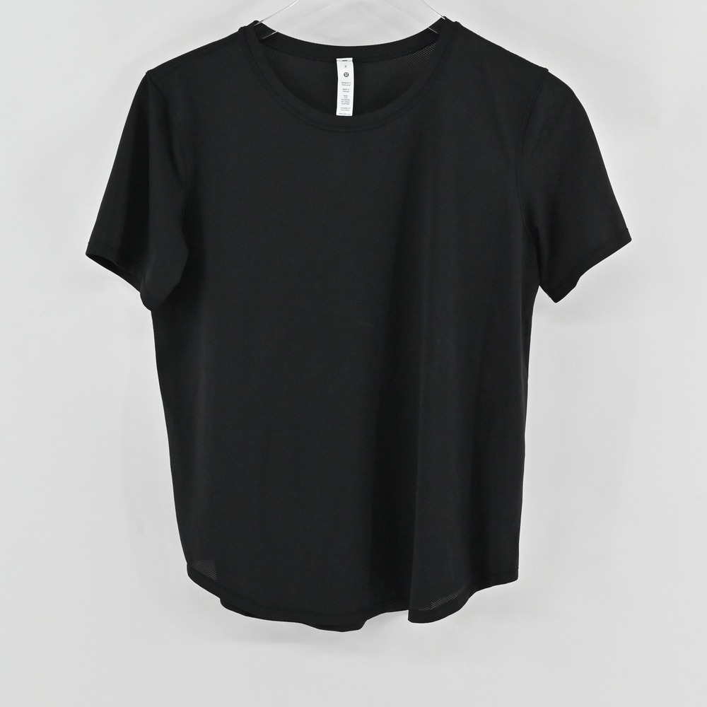 Lululemon Short Sleeve Top Womens Size 8 Black Athletic Workout Mesh Train Gym
